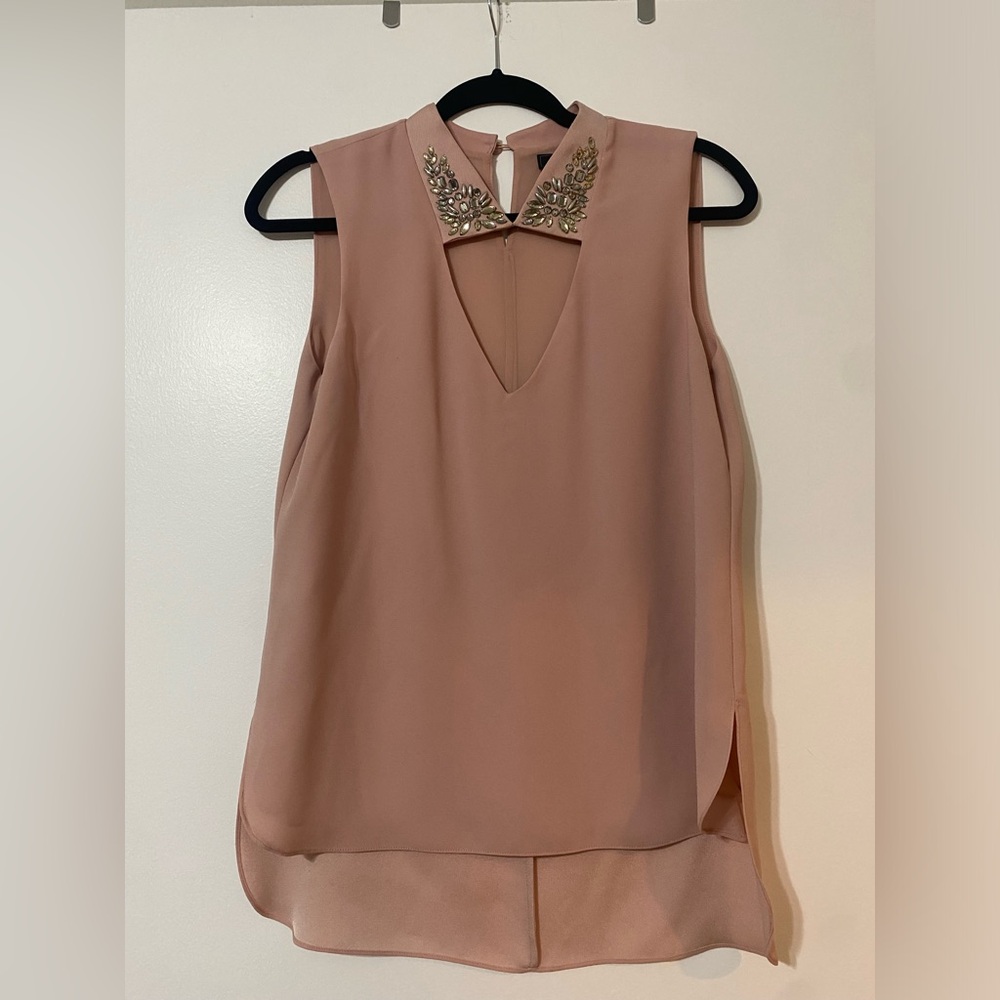 Preloved Bcbg embellished blouse with cut out neck detail